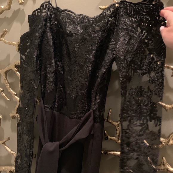 Hot Miami Styles Black Embroidered Lace Jumpsuit - Picture 3 of 5